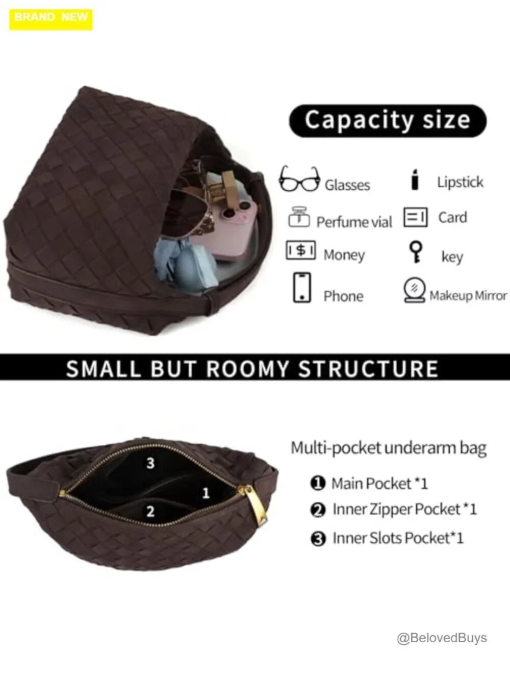 Faux Suede Hobo Handbag with Adjustable Strap, Hand-Woven Tote Bag